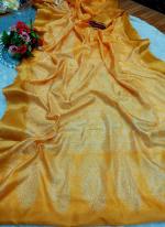 Soft Dola Silk Mustard Festival Wear Ajrakh Printed Saree